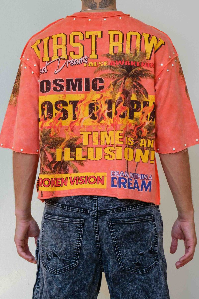 First Row T-shirt Lost Utopia Broken Cropped