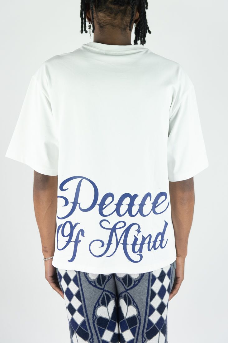 Rebel minds white peace of mind emboss tee