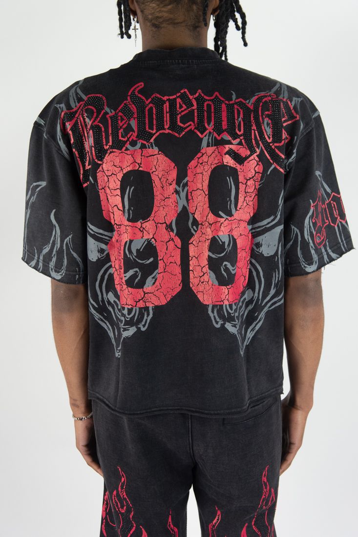 Rebel Minds Black Saint R.Stone Crop Top