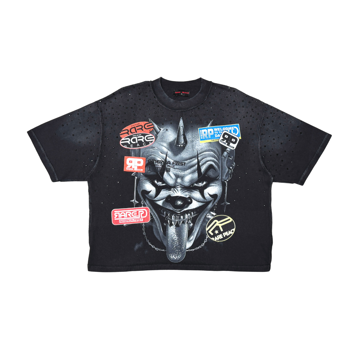 Rare Peace CLOWN TEE W/ RHINESTONE Style.6002