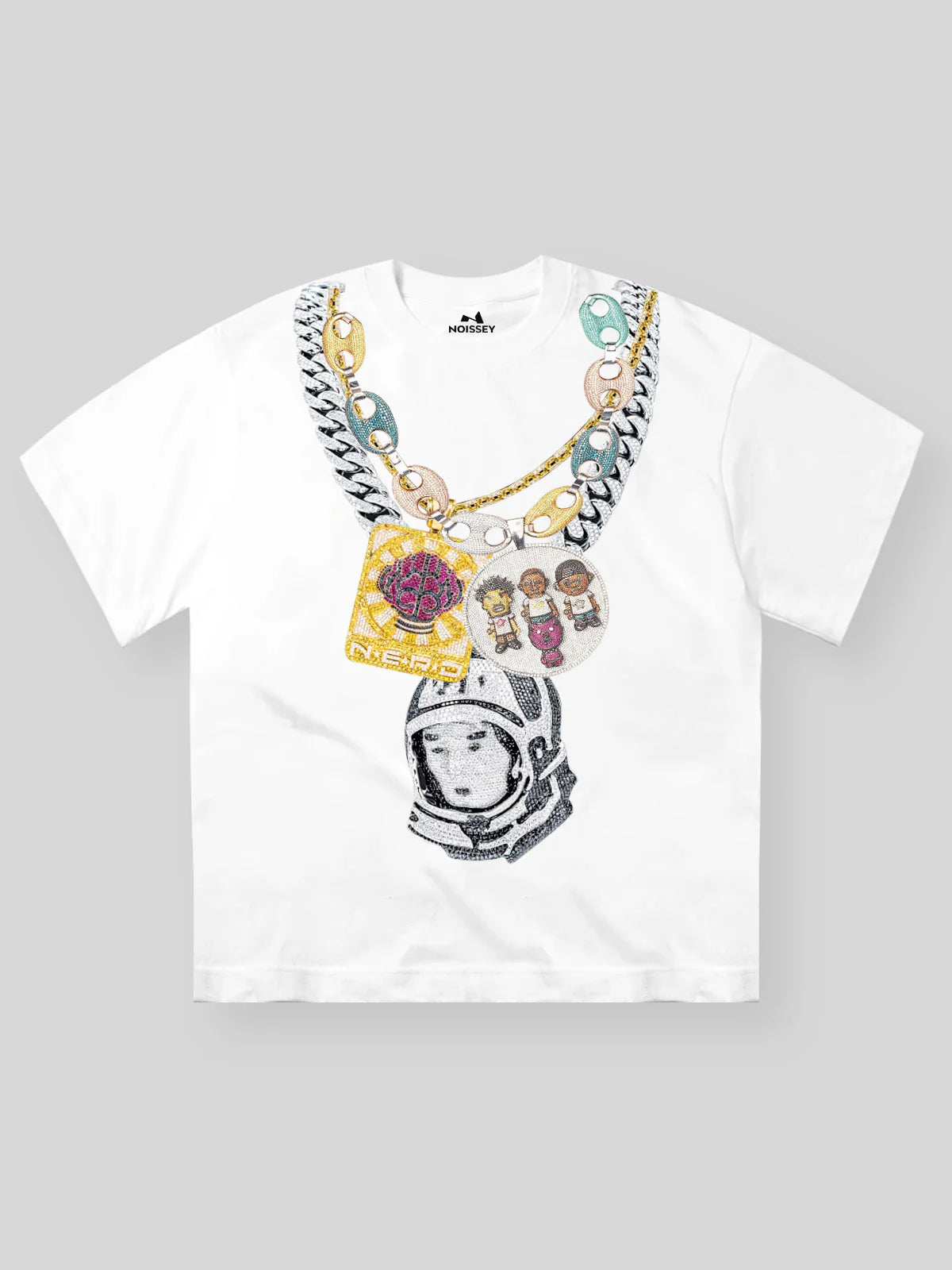 Noissey Memory-Carrying Rapper Necklace Printed T-shirt