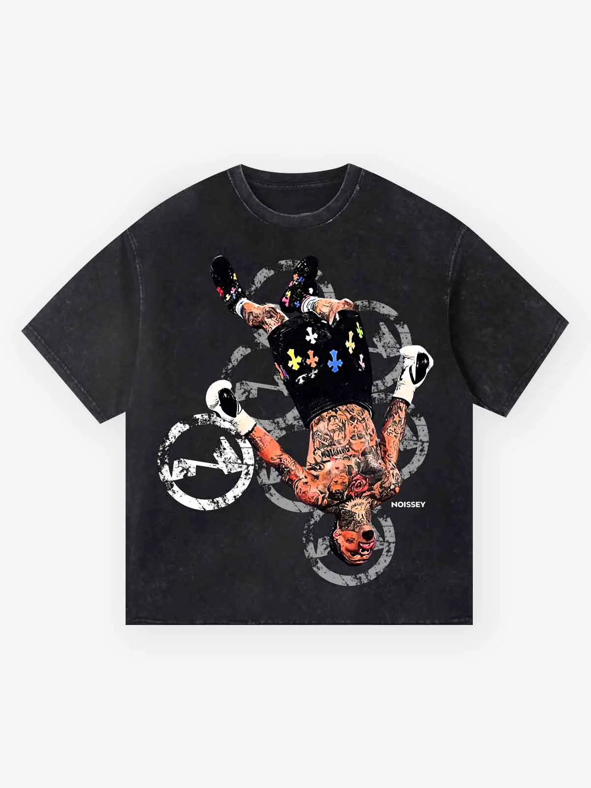 Noissey Chrome KO! Champion Print High-Quality Wash 300g T-
shirt