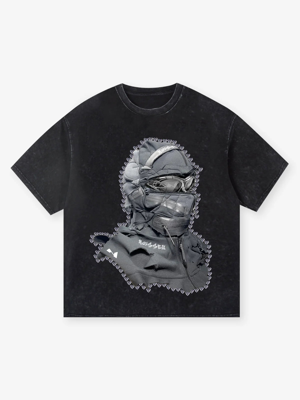 Noissey Black Shattered Collage Face Mask T-shirt