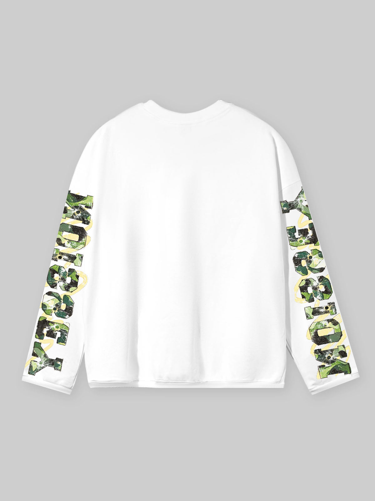 NOISSEY "Camo Supercar & Cash" Track Tee - Clean White Oversized Long Sleeve