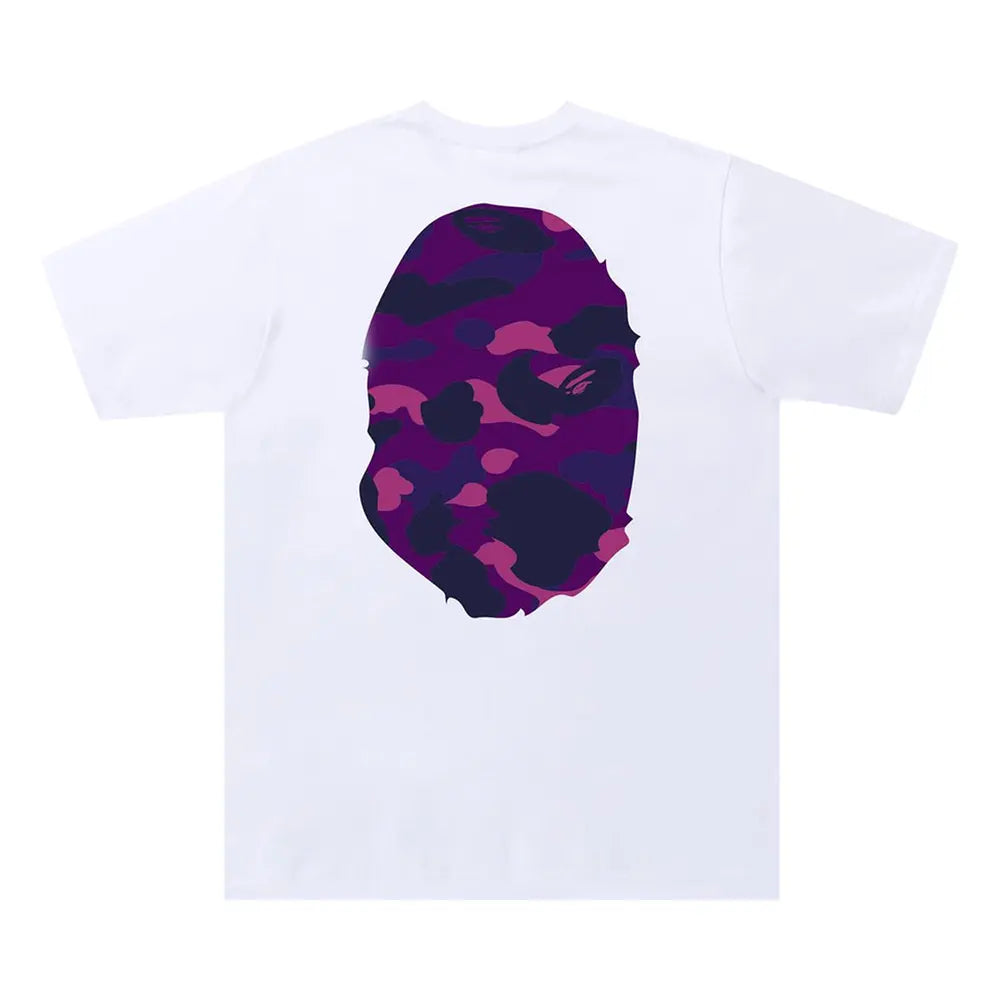 Bape Big Head Purple White Tee