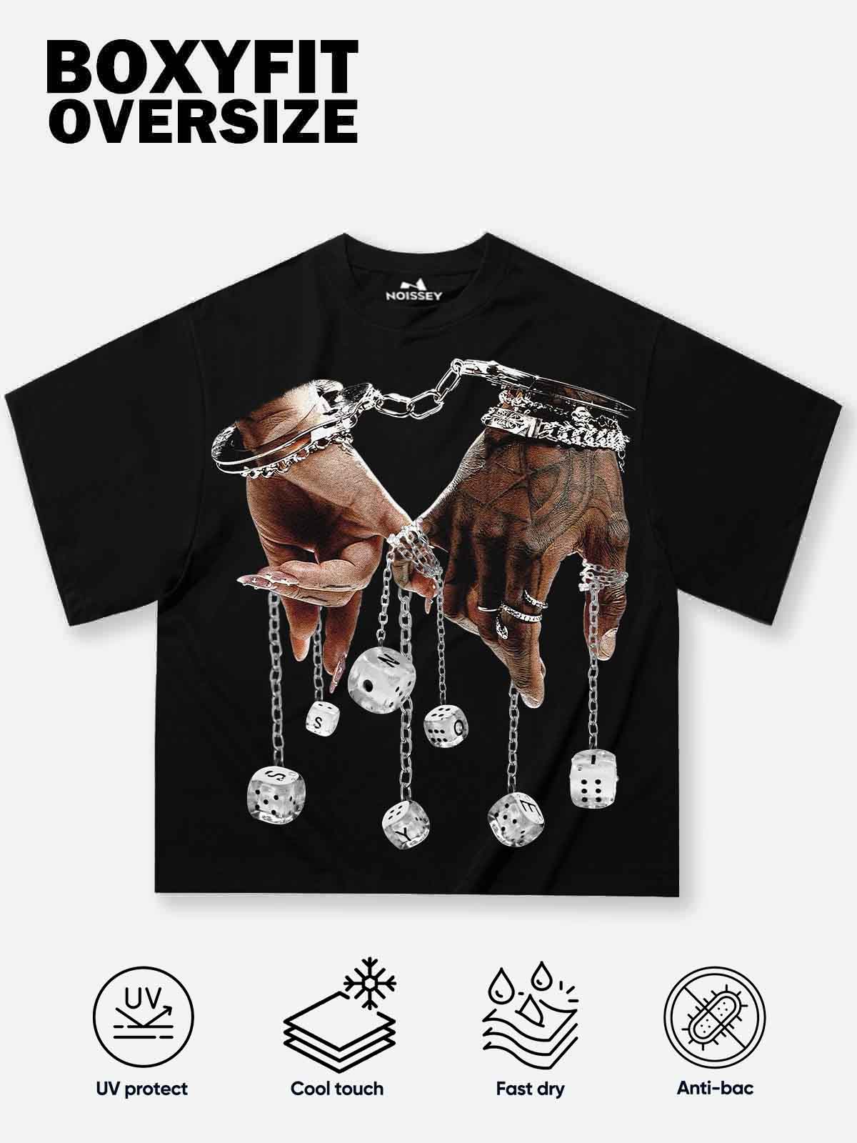 Boxy oversized T-shirt "Make a Promise" Print