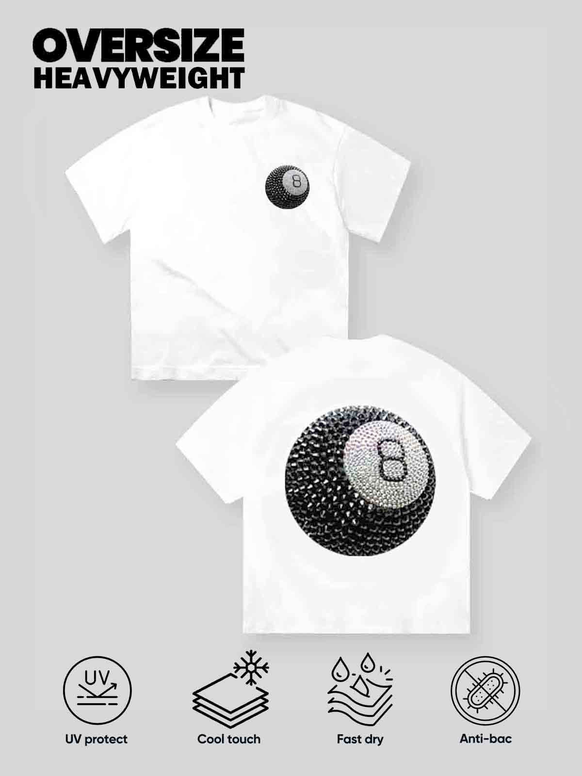Rhinestone Billiard ⑧ Printed T-shirt