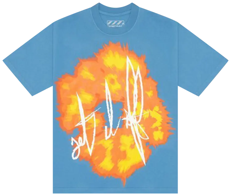 Denim Tears offset tears T-shirt Blue Big Flower