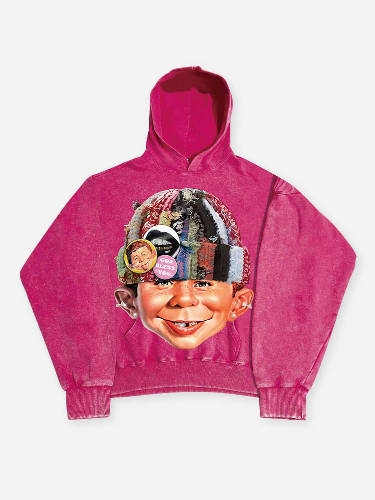 Bad Boy with Knit Cap Print Hoodie