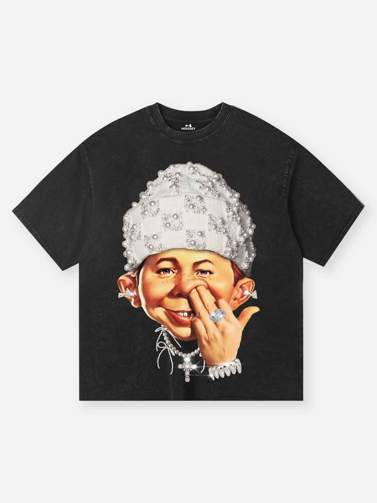 High Quality Bad Boy Headband Pearl Hat Print heavyweight T-shirt