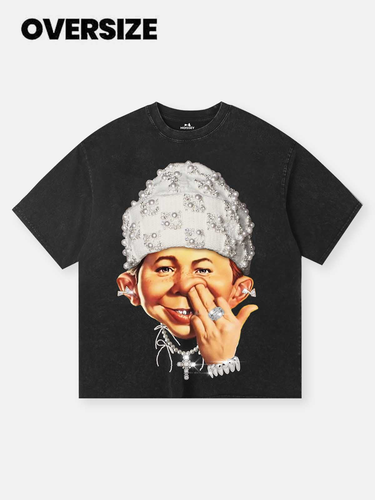 High Quality Bad Boy Headband Pearl Hat Print heavyweight T-shirt