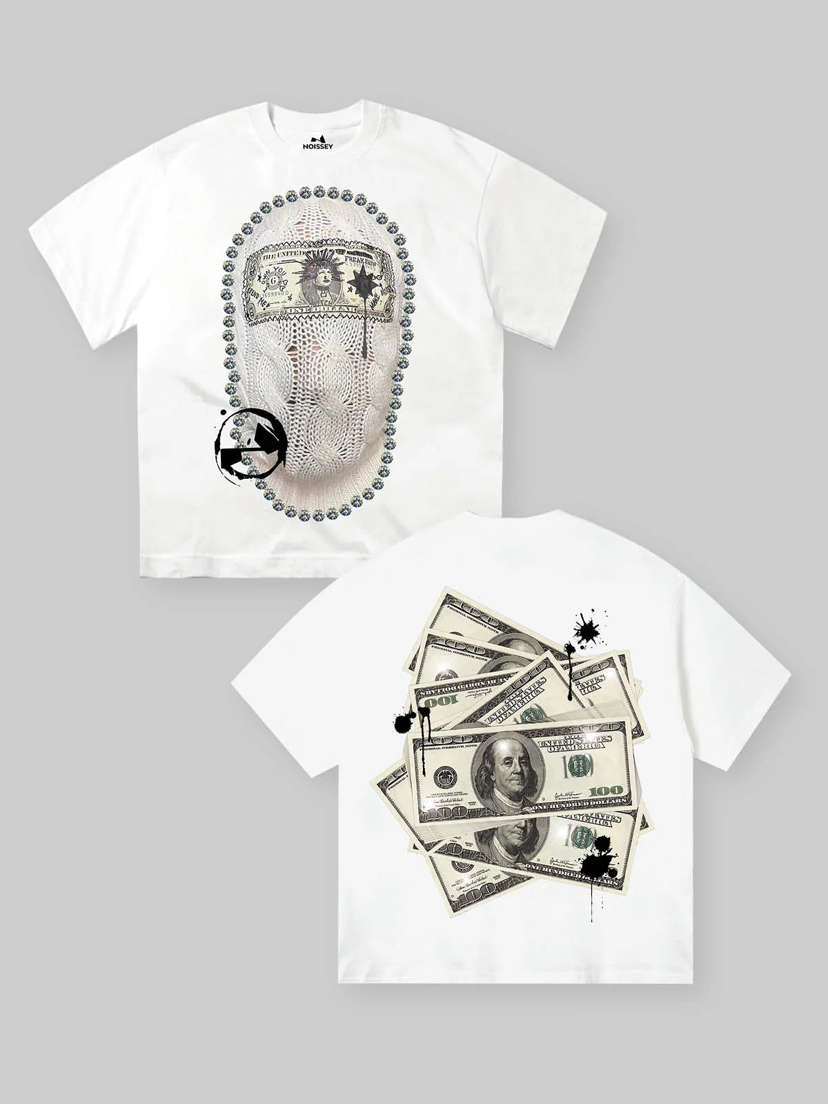 Money Knit Double-sided Printed Headband T-shirt