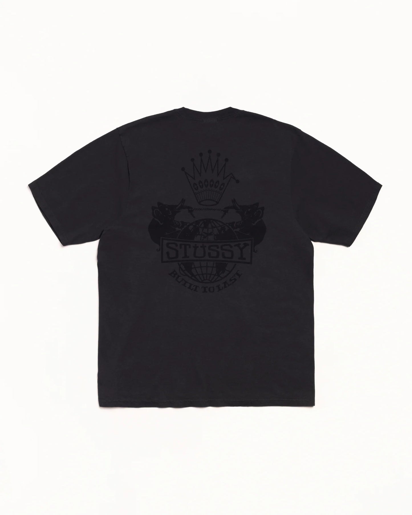 Stussy Faded Black Built To Last Pigment Dyed Tee