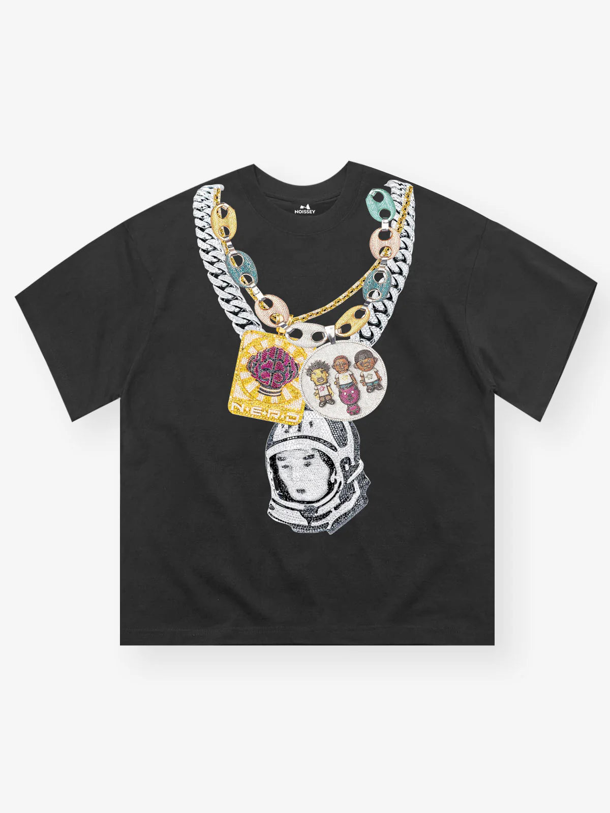 Noissey Memory-Carrying Rapper Necklace Printed T-shirt