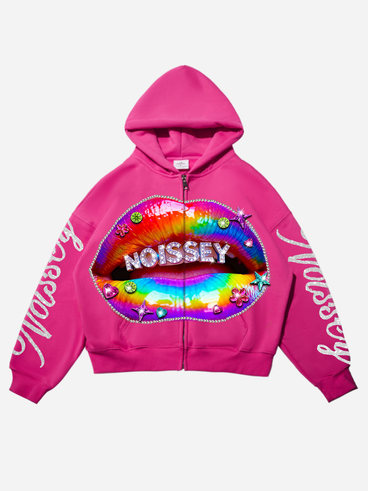 Rainbow Lip Grills Pink Warm Hoodie