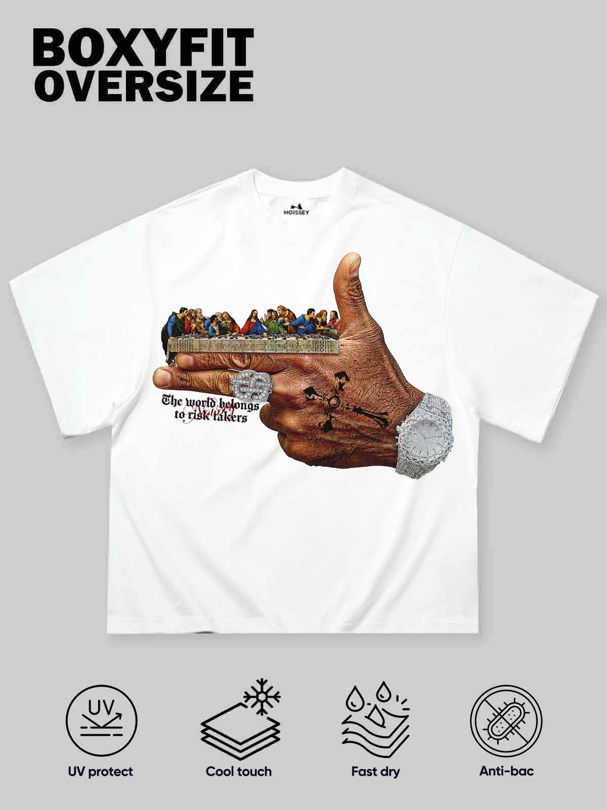 NOISSEY "Risk Takers" The Last Supper Graphic Art Tee - Pure White