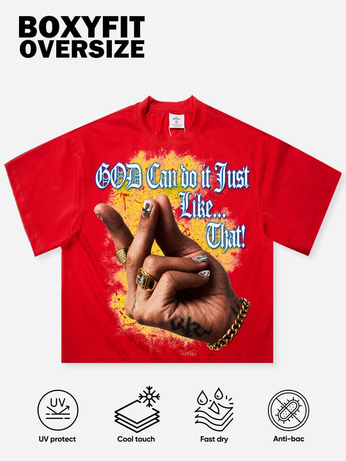 God can do it just like...THAT! Boxy Oversized T- shirt