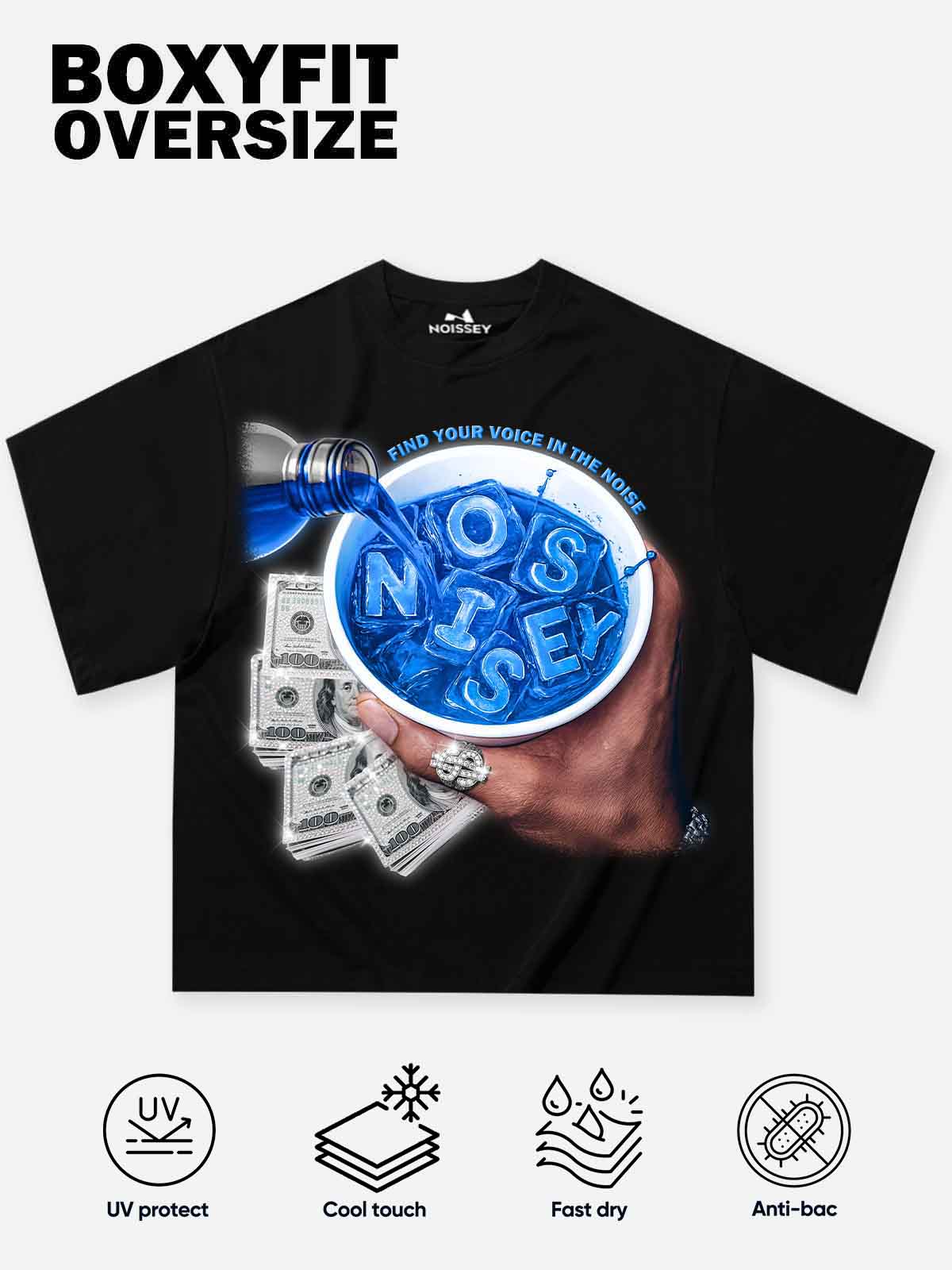 Boxy Oversized T-shirt "Cheers to Money"