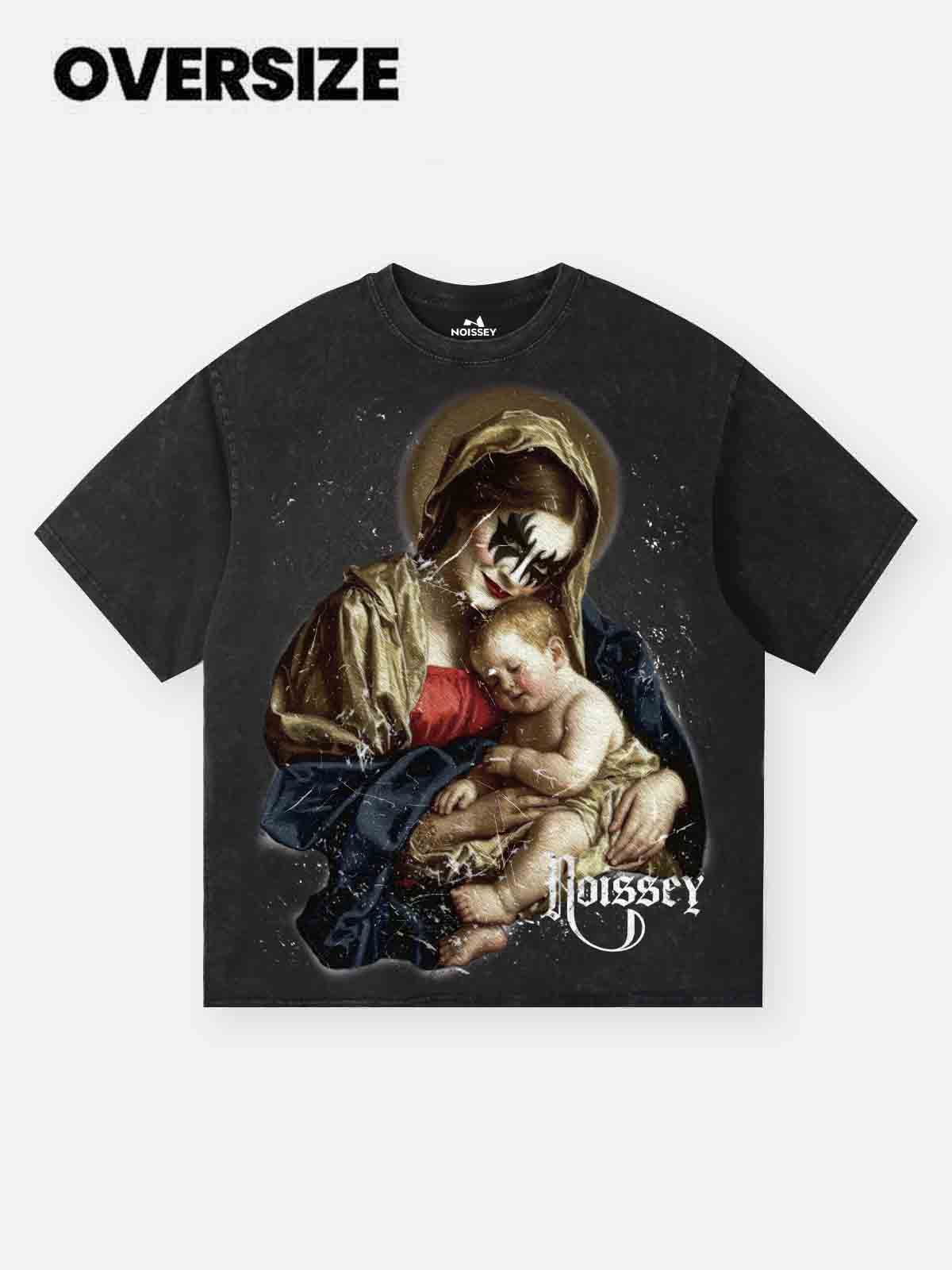 "Kiss" washed print T-shirt