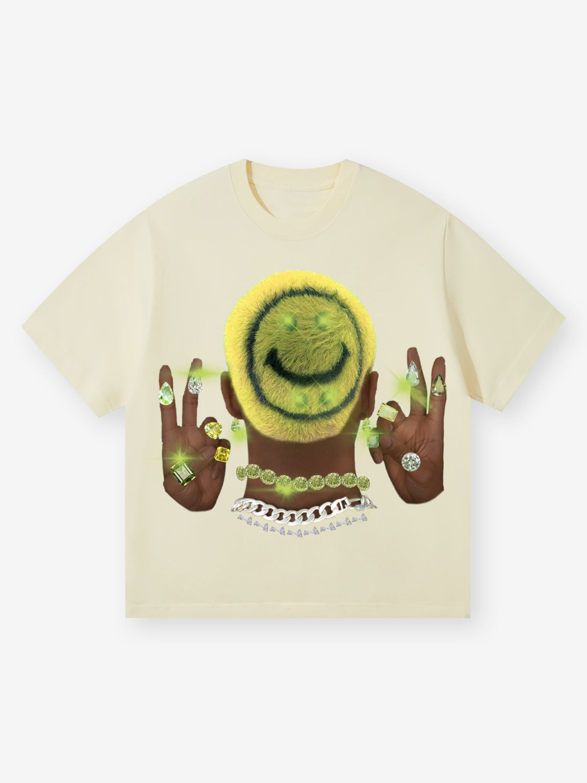 Lemon Yellow Hair and Diamond Ring Printed T-shirt