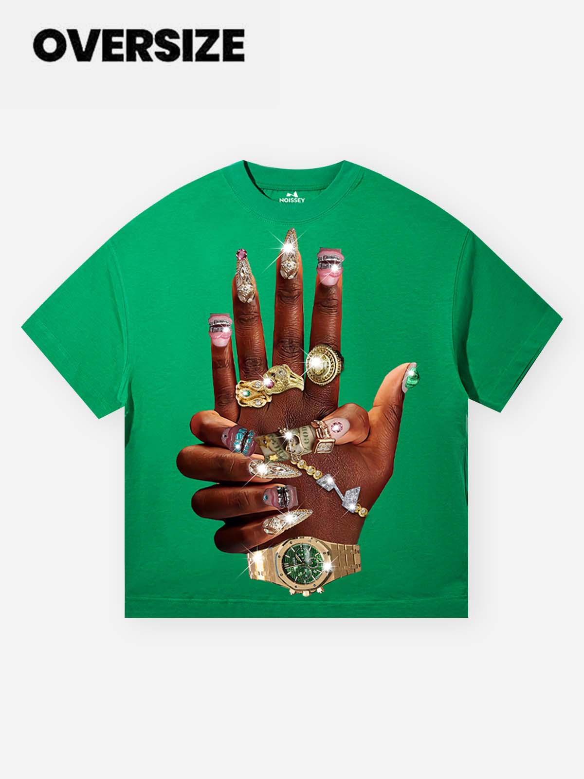 Nail Art Green Print T-shirt