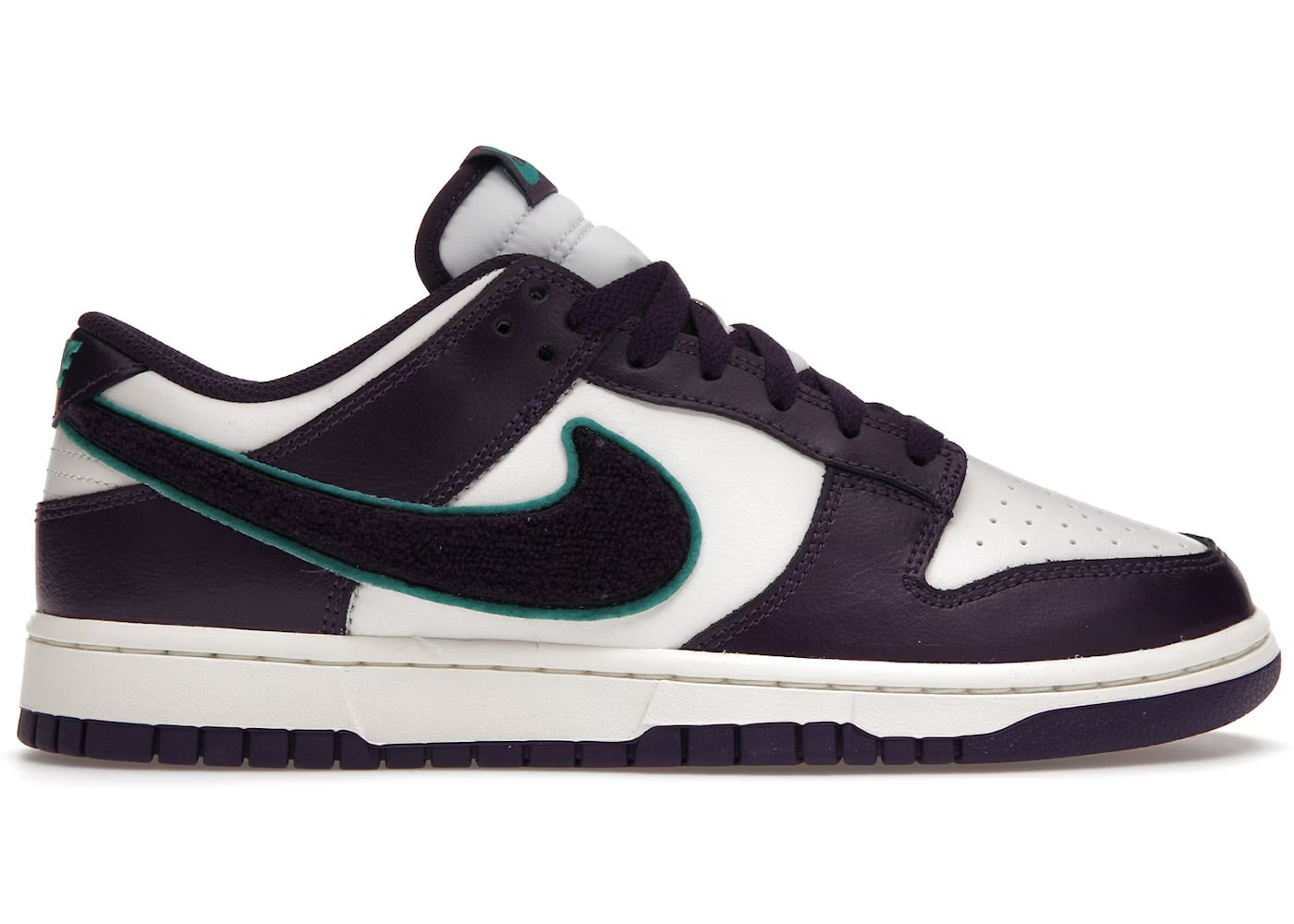 Nike dunk low swoosh tissu chenille écru/violet foncé