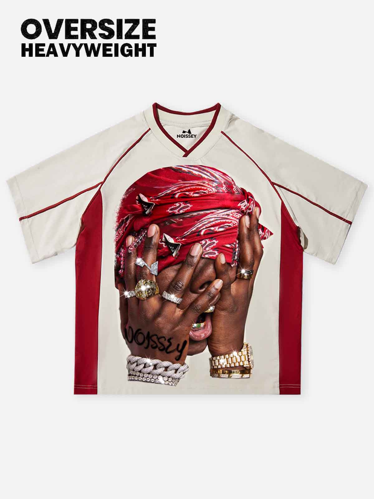 Paisley Art Headscarf Portrait Preppy Style T-Shirt