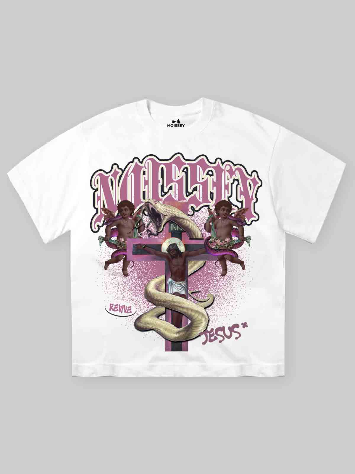 Jesus and Black Little Angel Printed T-shirt