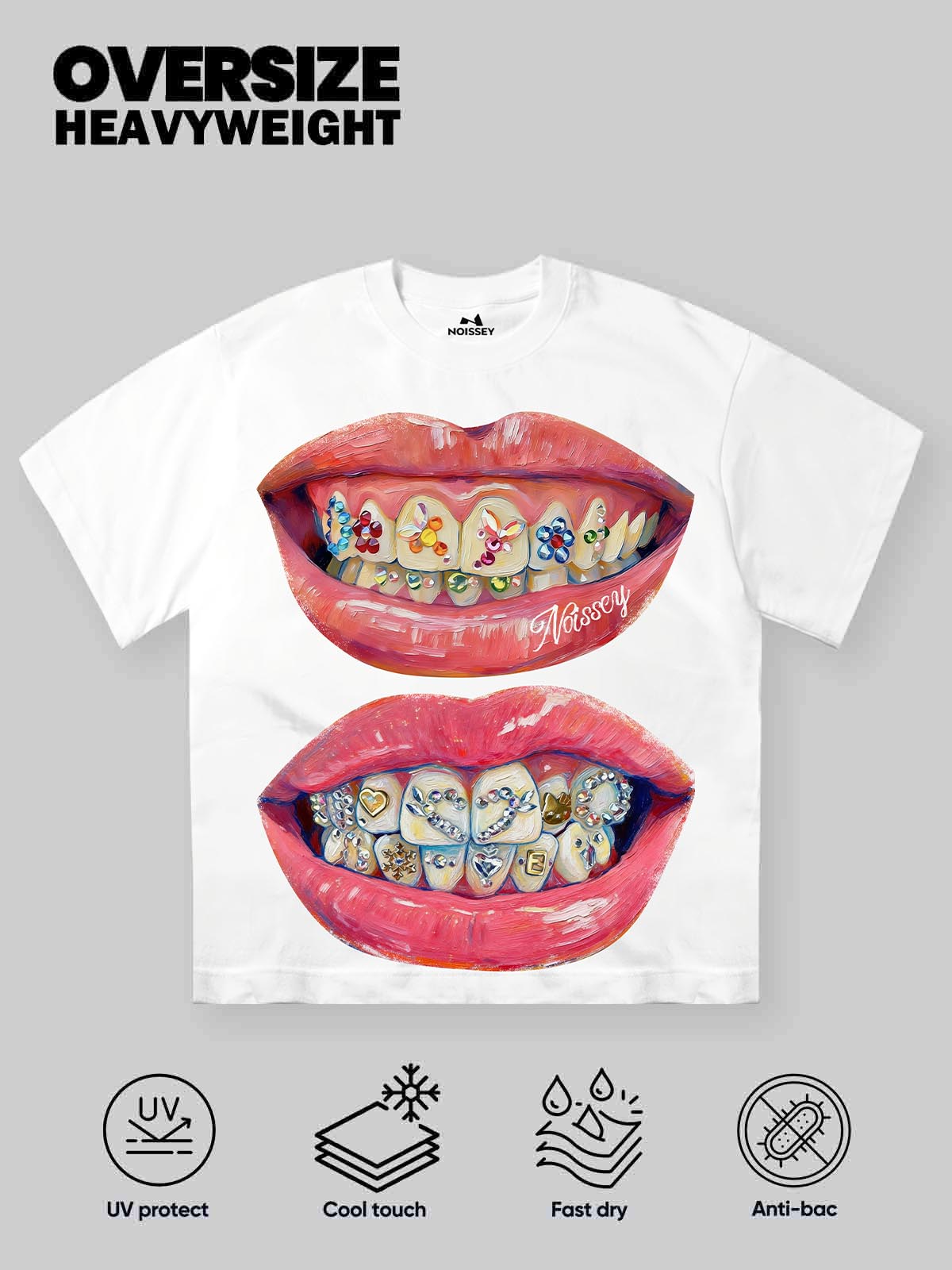 NOISSEY Hand-Drawn "Iced Out" Grillz Graphic Tee