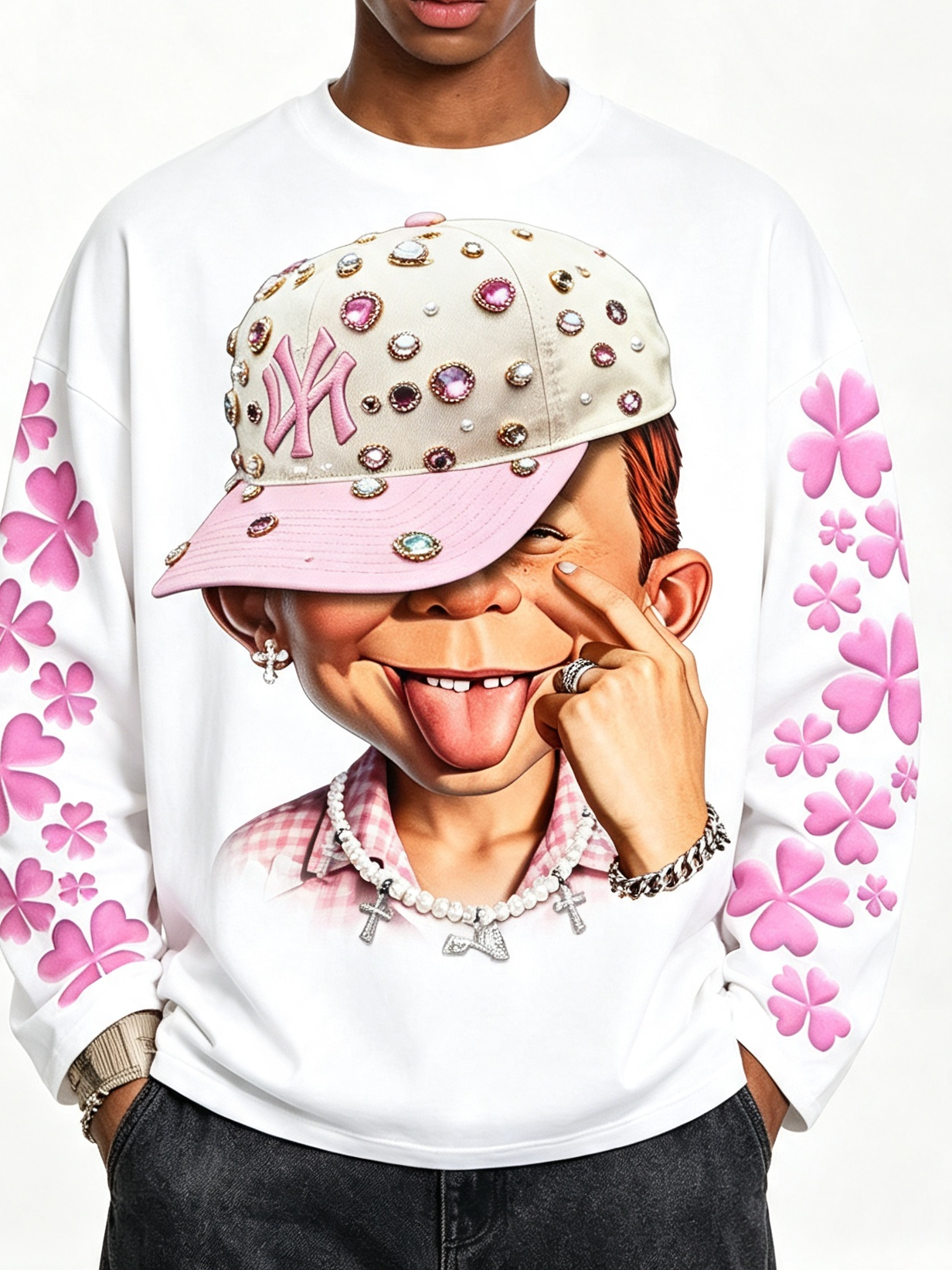 NOISSEY "Lucky Clover Kid" Graphic Long Sleeve - Heavyweight Studio White