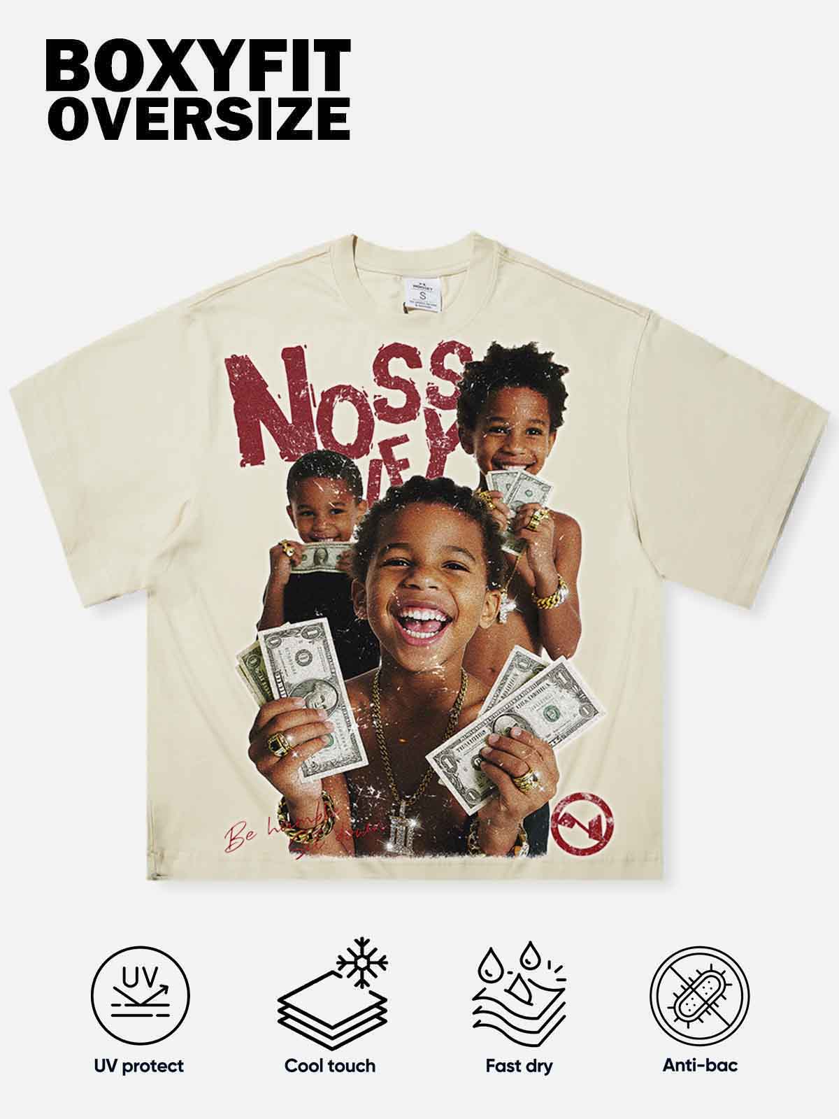"Kid Holding Money's Joy" Boxy Oversized T-Shirt