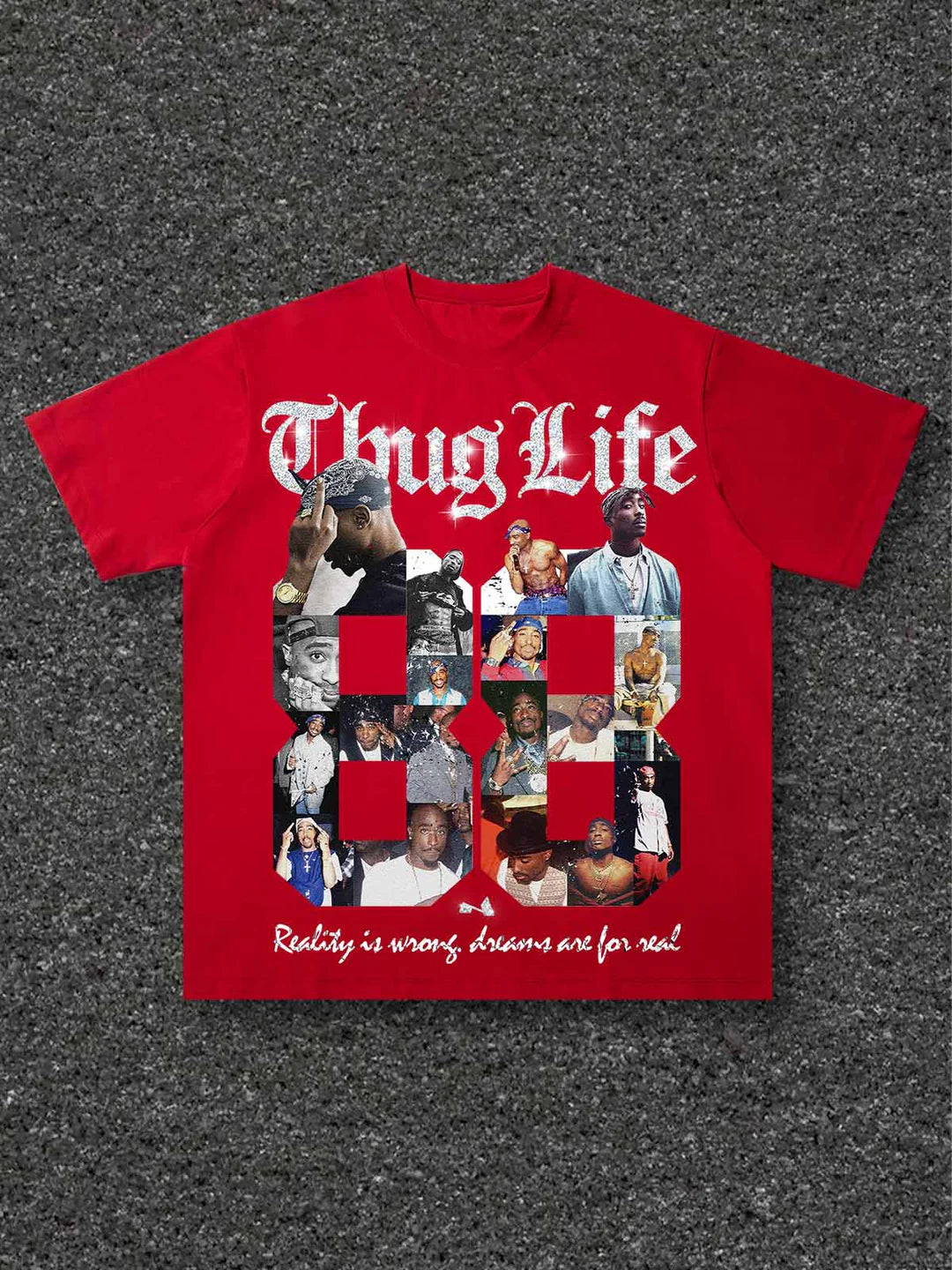 Light Outdoor Sports T-shirt with "Thug Life" Digital Print