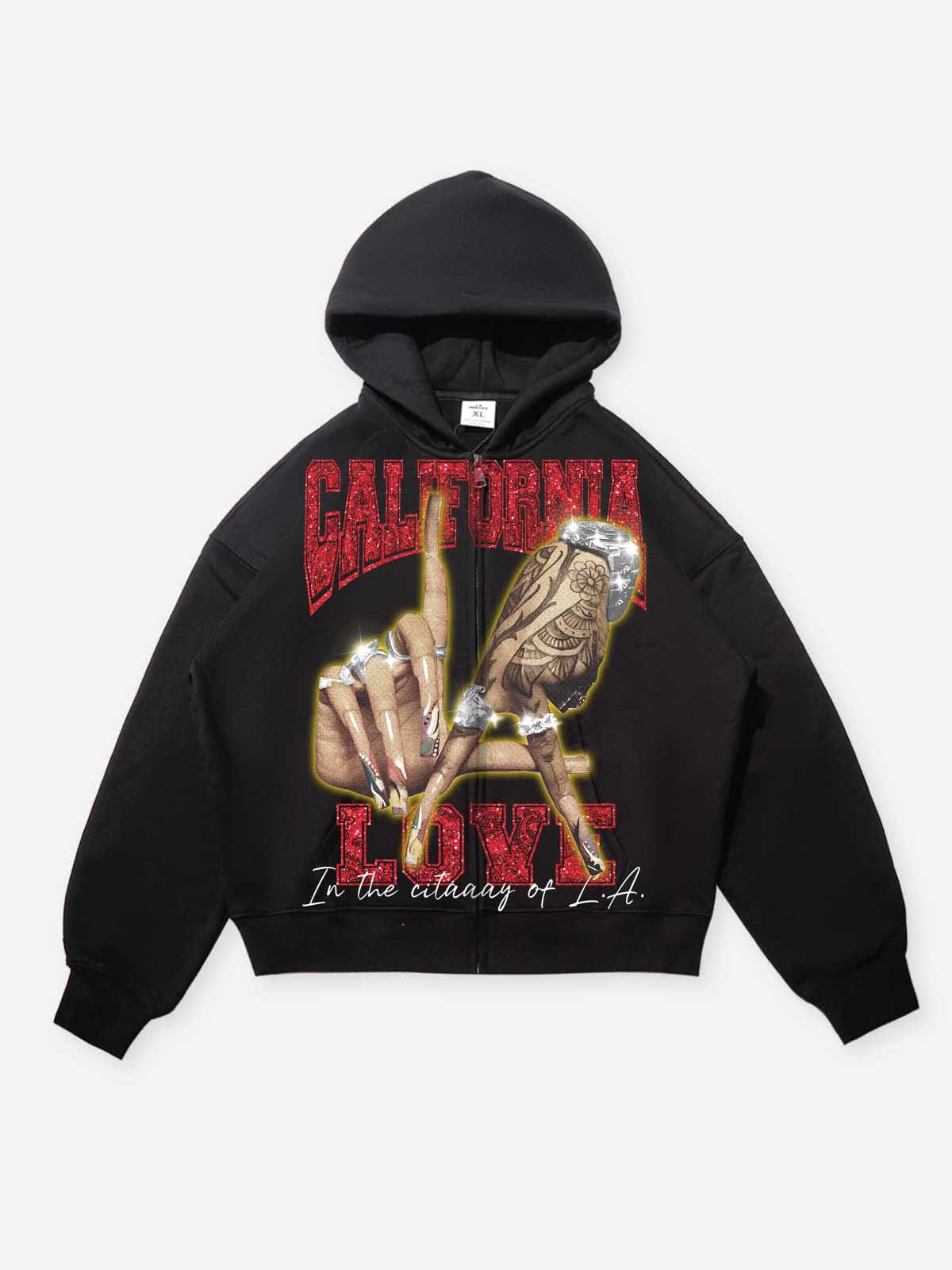 California Love! Black warm hoodie