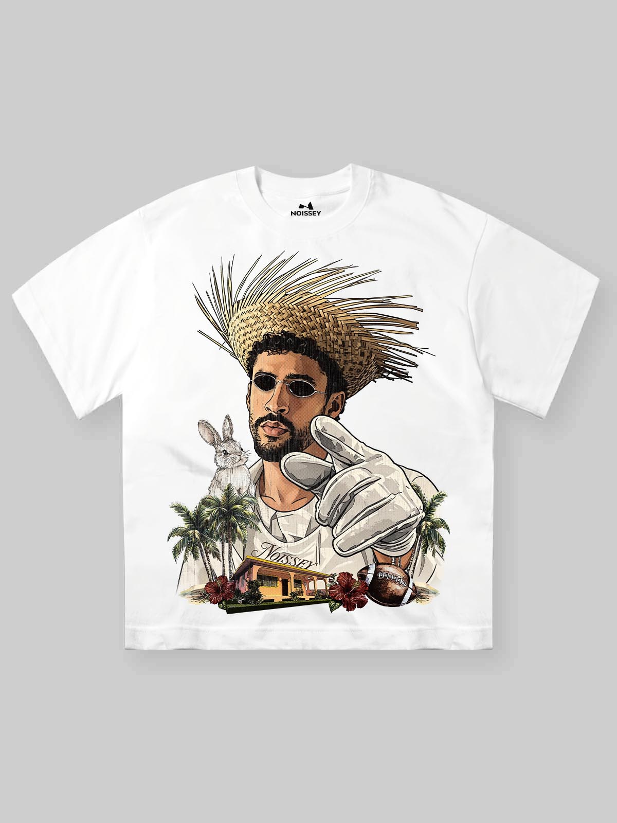 NOISSEY TROPICAL CHARACTER ART PRINT OVERSIZED T-SHIRT