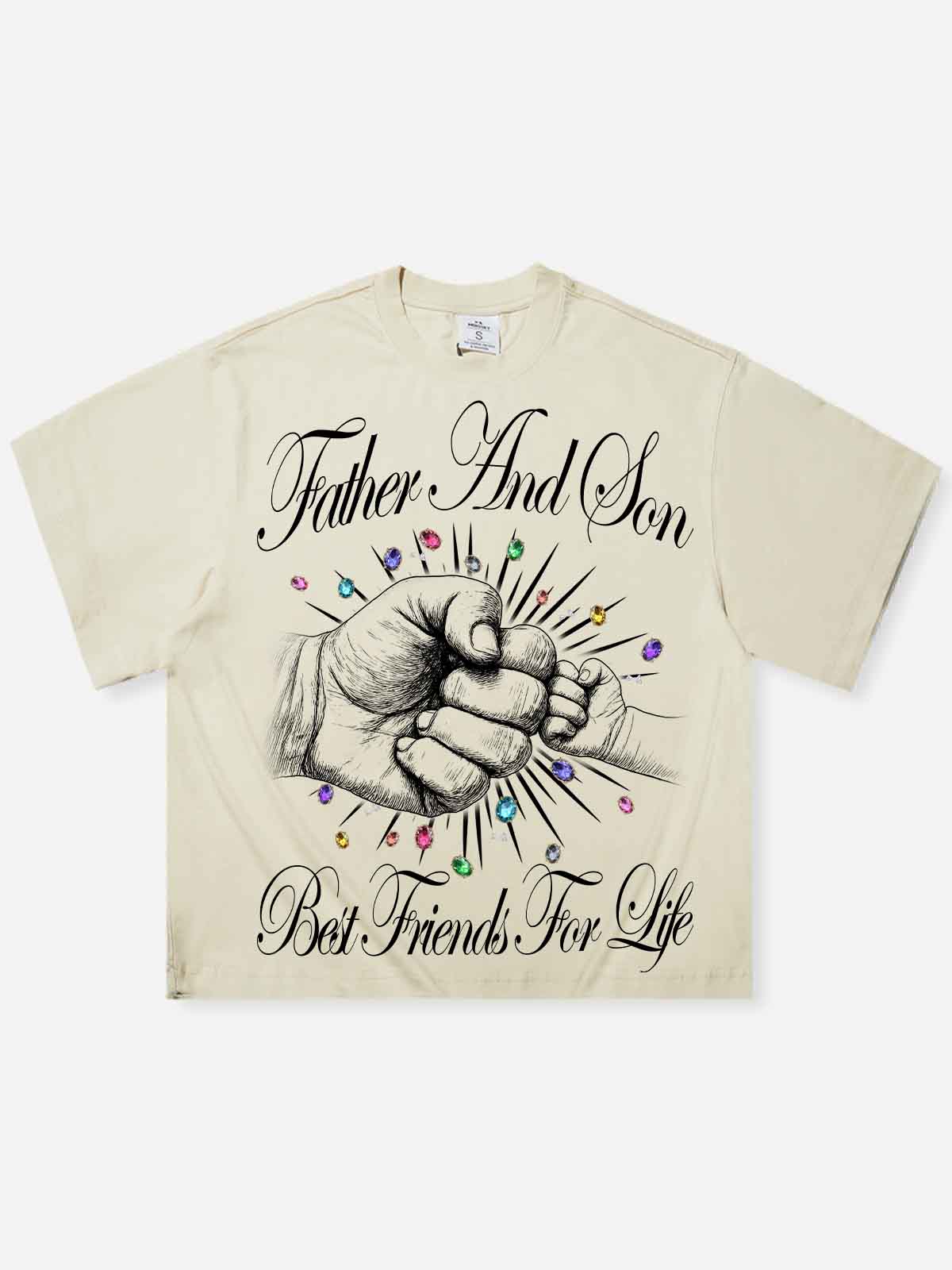 “Father and son best friends for life” Boxy Oversized T- shirt