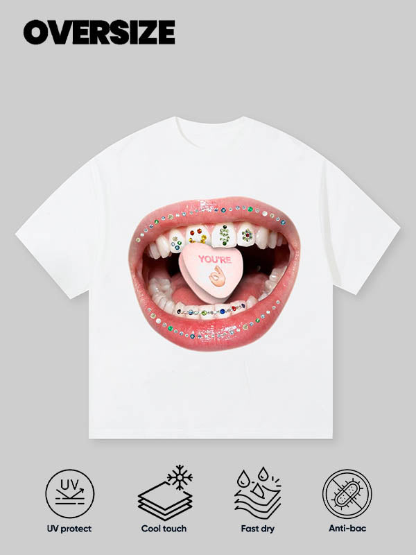BOUNCE BACK© Diamond Grills Pills Print Tee