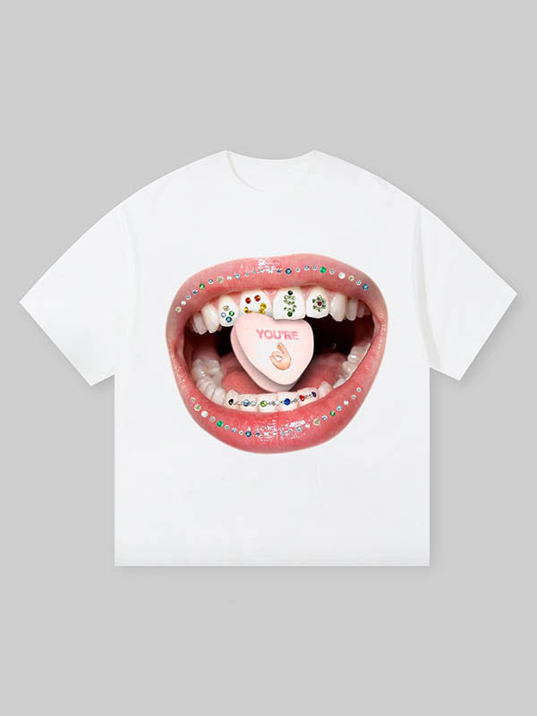 BOUNCE BACK© Diamond Grills Pills Print Tee