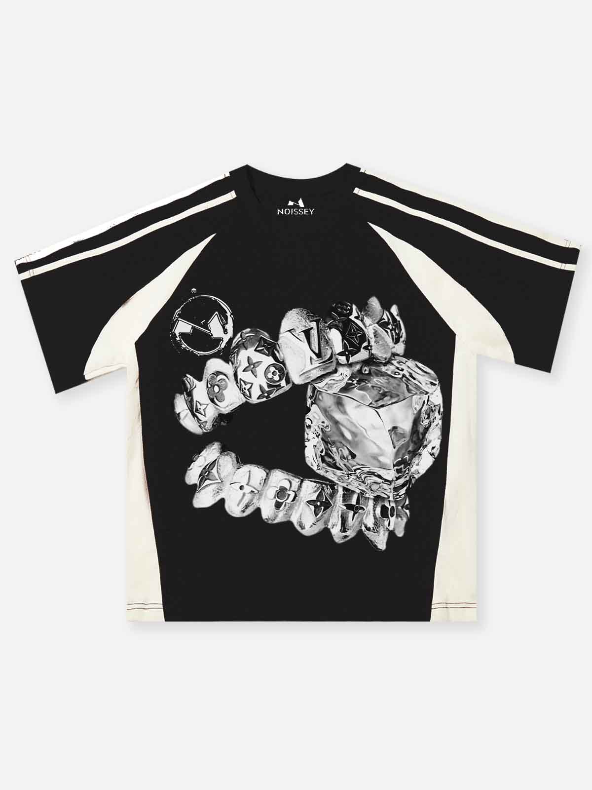 Liquid Metal Teeth and Ice Cube Art Print Preppy Style T-shirt