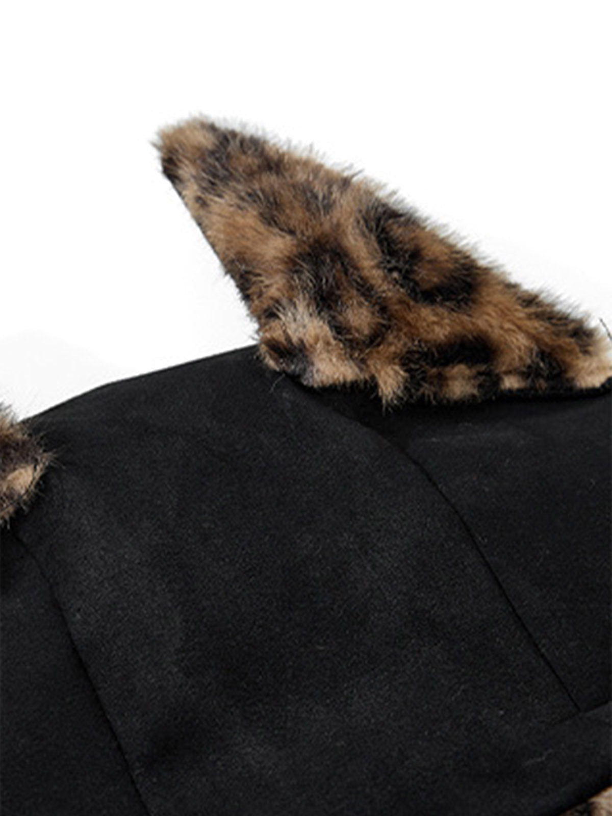 Leopard-Print Cotton-Padded Jacket with Cat Ears