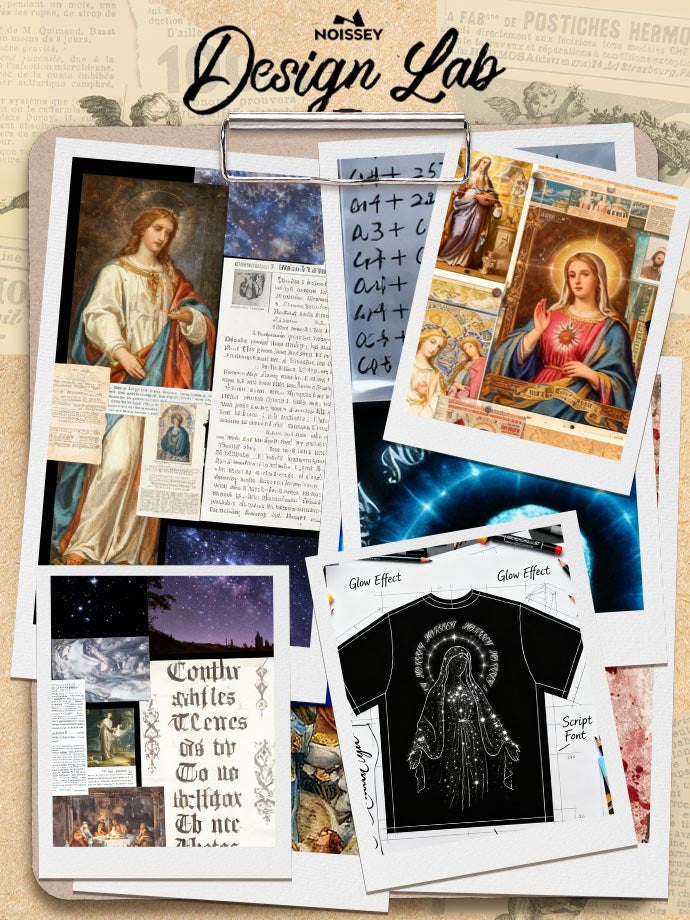 Diamond-Sparkling Virgin Mary Black Print T-shirt