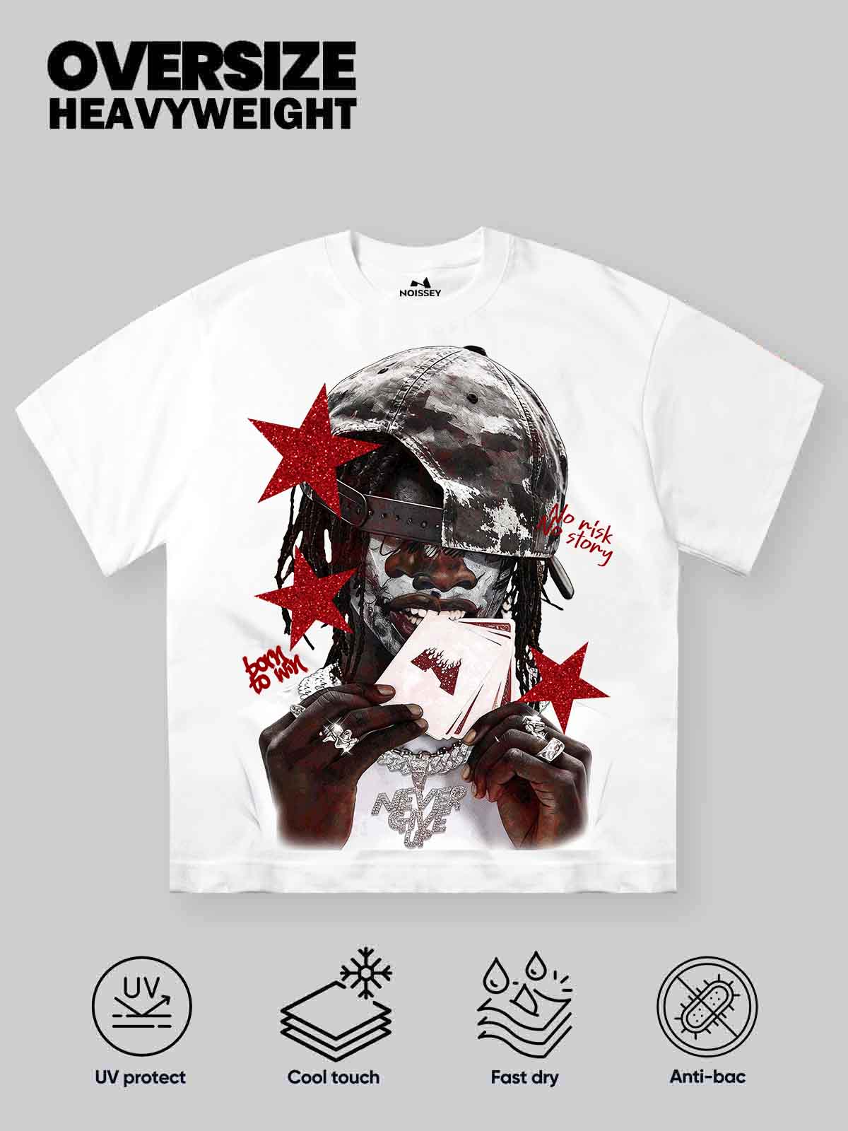 NOISSEY "NO RISK NO STORY" GAMBLER ARTWORK OVERSIZED TEE
