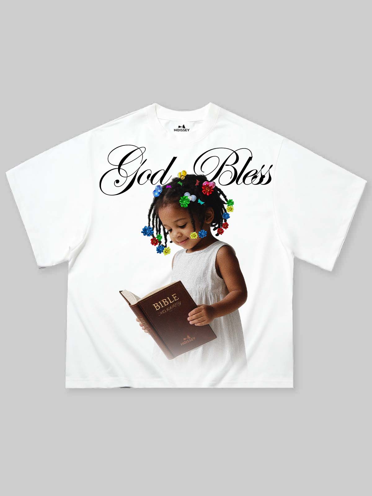 GOD BLESS Little Girl Print Boxy Oversized T-shirt