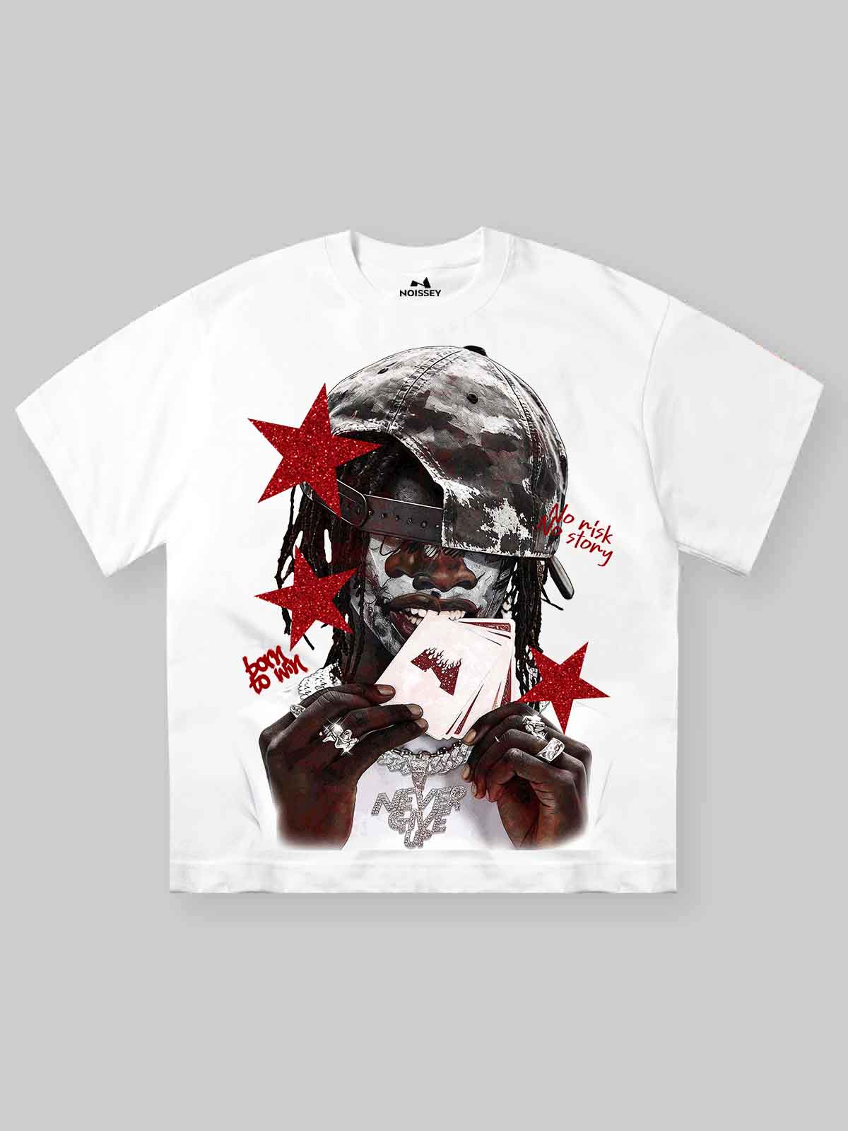 NOISSEY "NO RISK NO STORY" GAMBLER ARTWORK OVERSIZED TEE