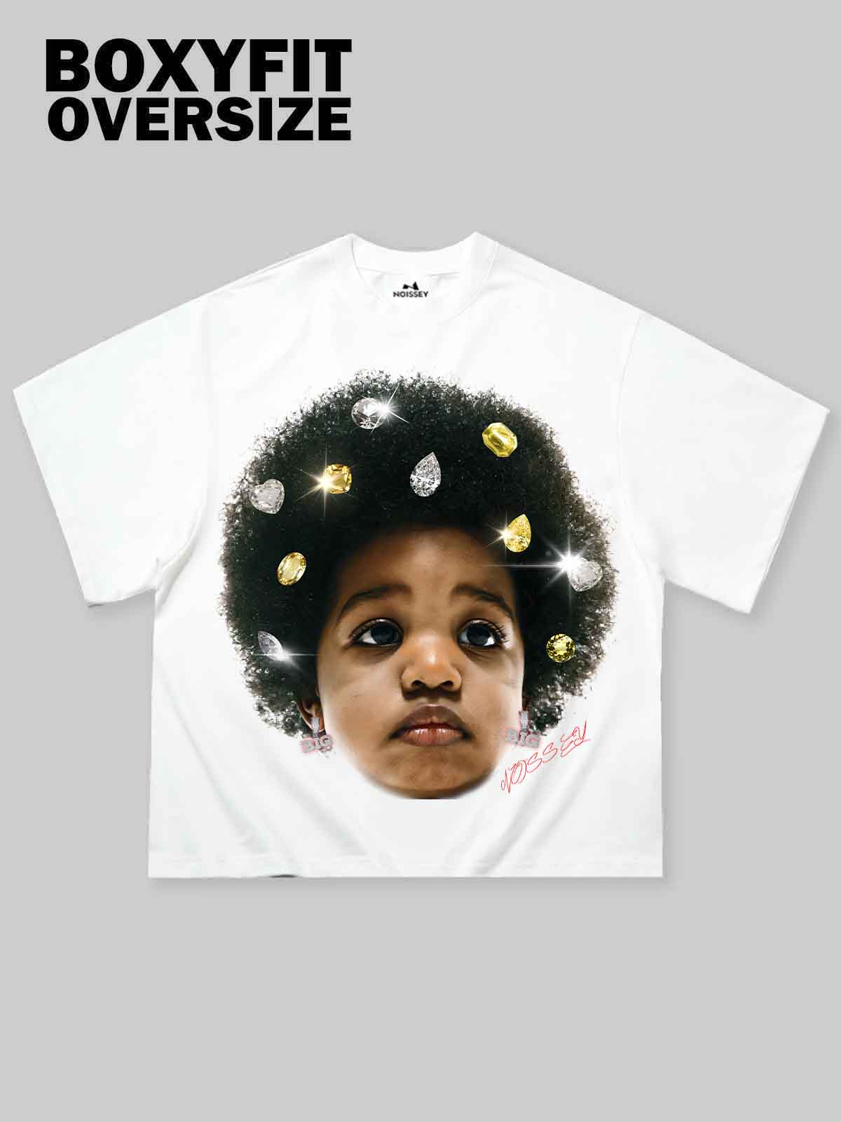 Boxy Oversized T-shirt with Innocent Childhood Biggie