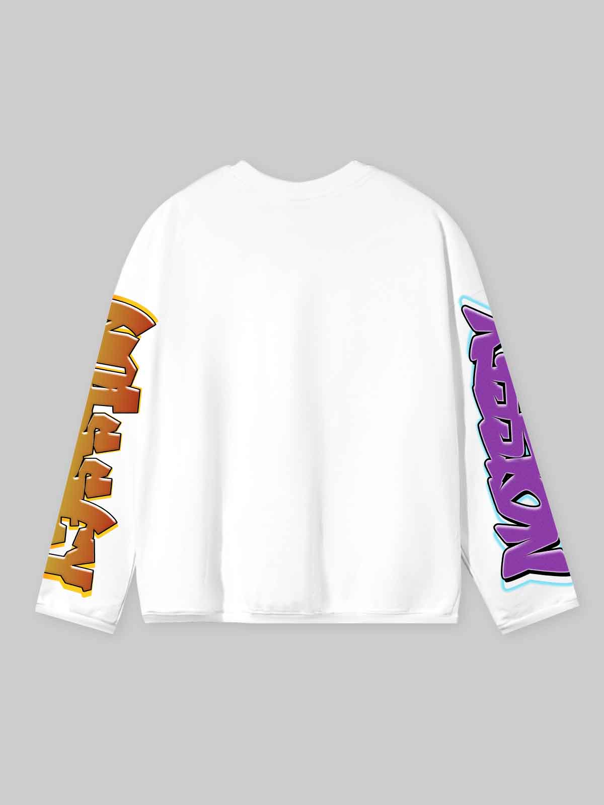 NOISSEY Multilayer Gradient Graffiti Long-Sleeve Tee - Pure White
