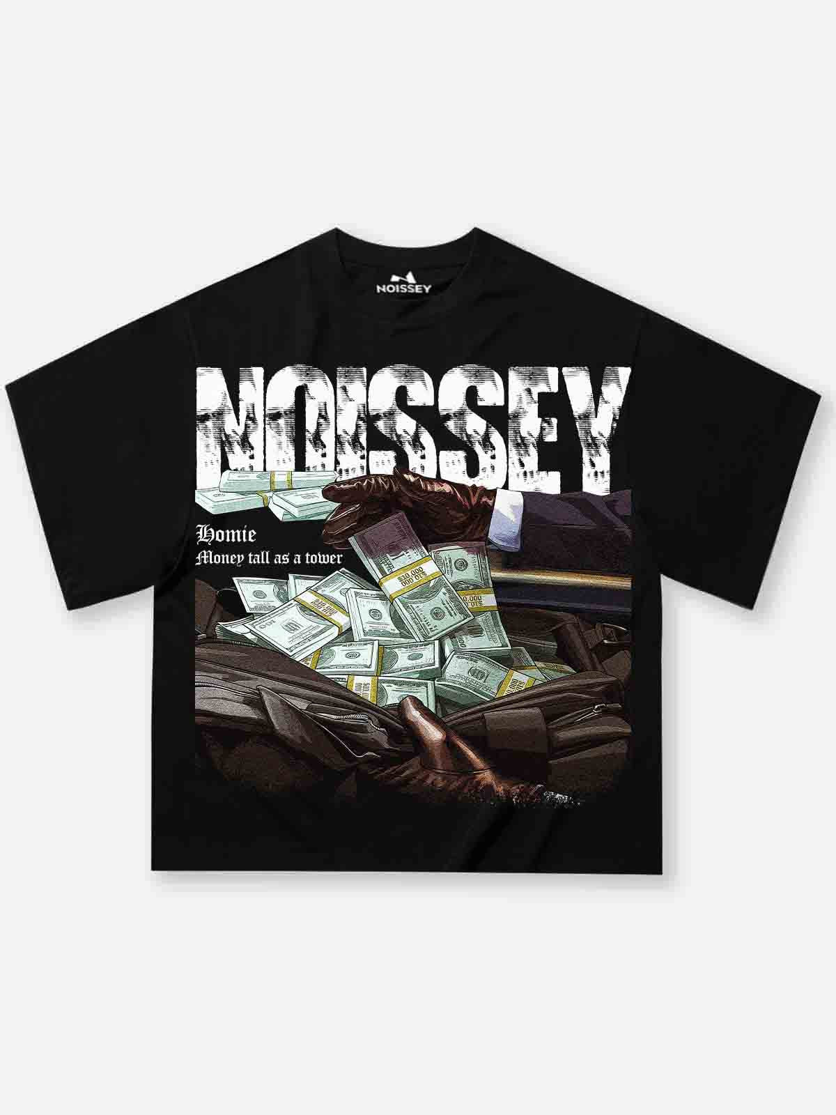 Boxy Oversized T-shirt - "Homie, Money Tall as a Tower" Print