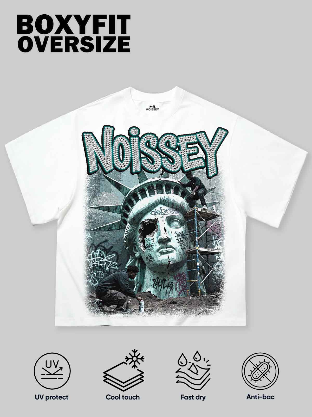 Boxy Oversized T-shirt with Graffiti Art Print