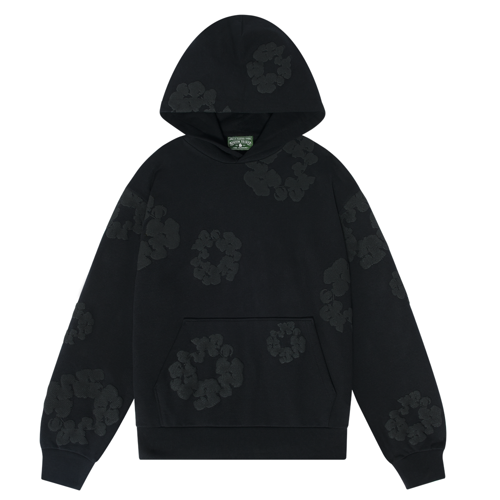 Denim Tears The Cotton Wreath Hoodie Black & Black