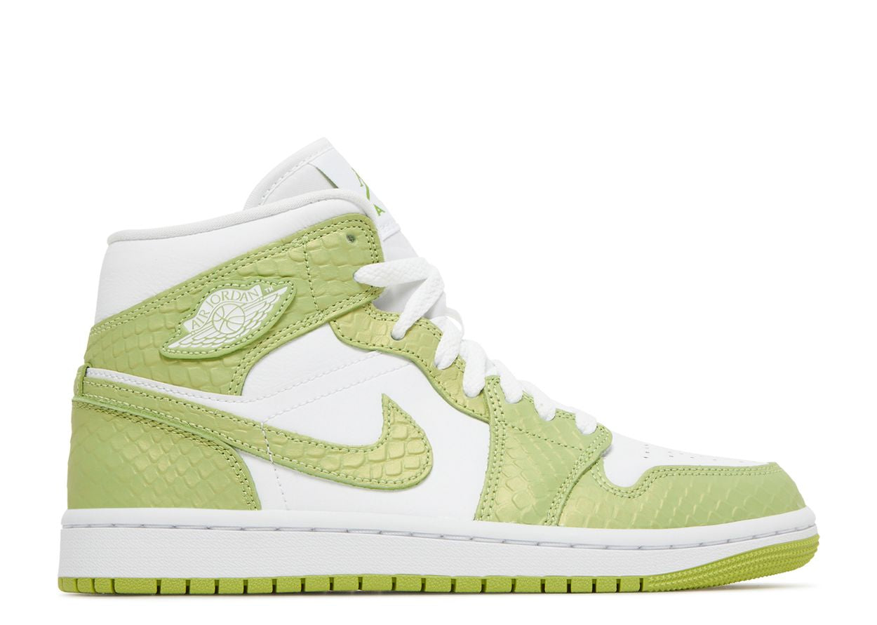 Jordan 1 Mid Green Python (Women's)