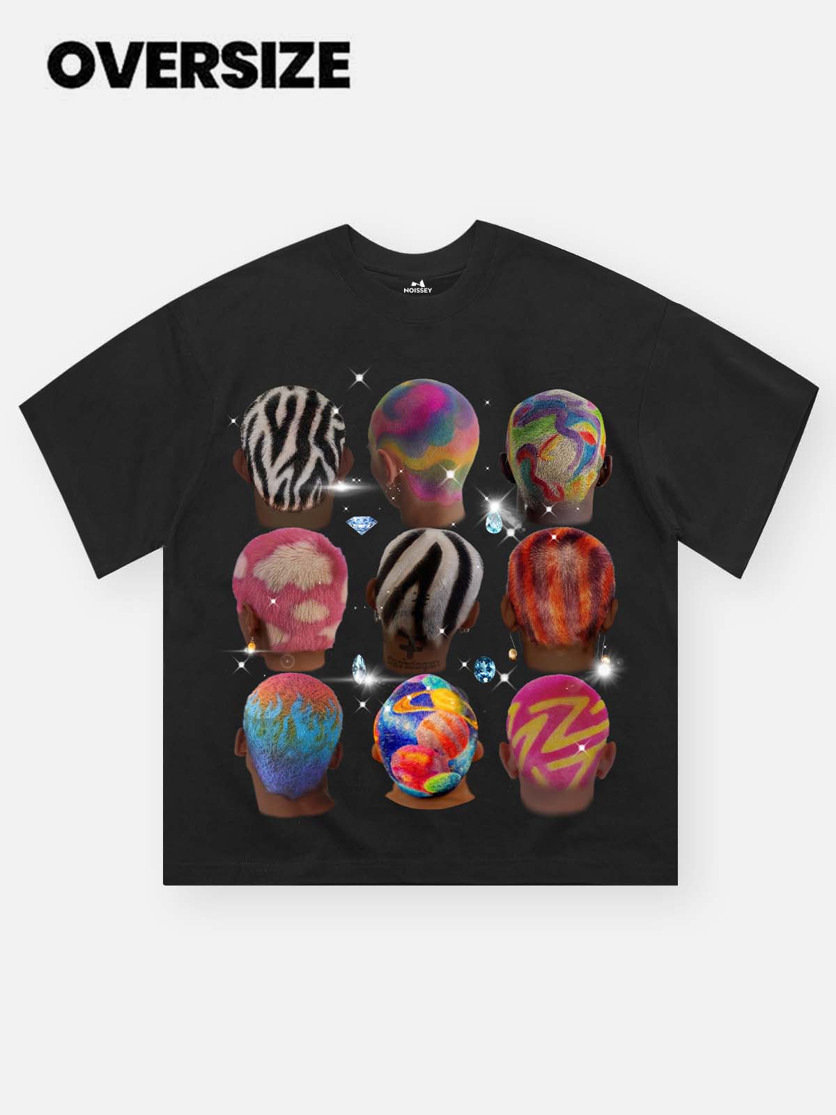 Exclusive Colorful Diamond Print White print T-shirt